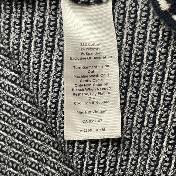 Talbots Plus Navy White Plaid Knit Tunic Top 3X Tie Front Casual Nautical Beach - Picture 6 of 9